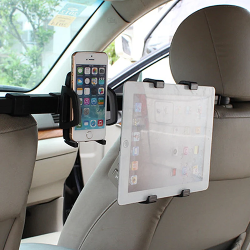 

Car Seat Mount Holder Rear Pillow Mobile Phone Holder Smart Cell Headrest Tablet Bracket Adjustable Press Type Accessories 66CY