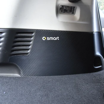 

2PCS Car Decoration Trunk Protection Stickers For Mercedes Benz Smart Fortwo 453 2015-2018 3D Carbon Fiber Film