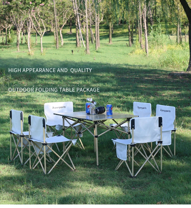 Egg roll Outdoor Folding Table Chair Camping set Aluminium Alloy BBQ Picnic Table Waterproof Durable Folding Table Desk