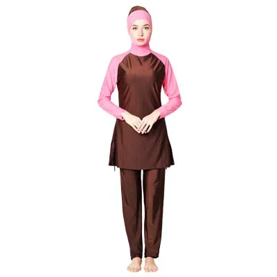 Shehang Burkini купальный костюм Купальники мусульманский полный Чехол исламский, арабский с длинным рукавом для плавания комплект бикини женский Мусульманский купальник - Цвет: 24