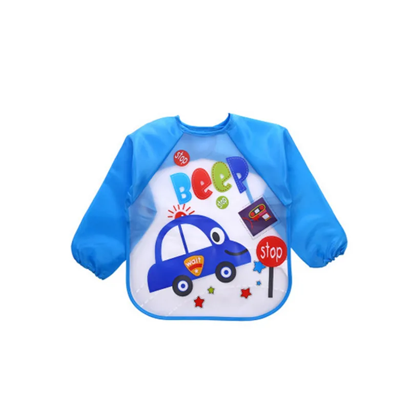 

Baby Bibs Infant Burp Cloths Toddler Scarf Feeding Smock Long Sleeve Waterproof Coverall Baby Animals Baby Feeding Accessories