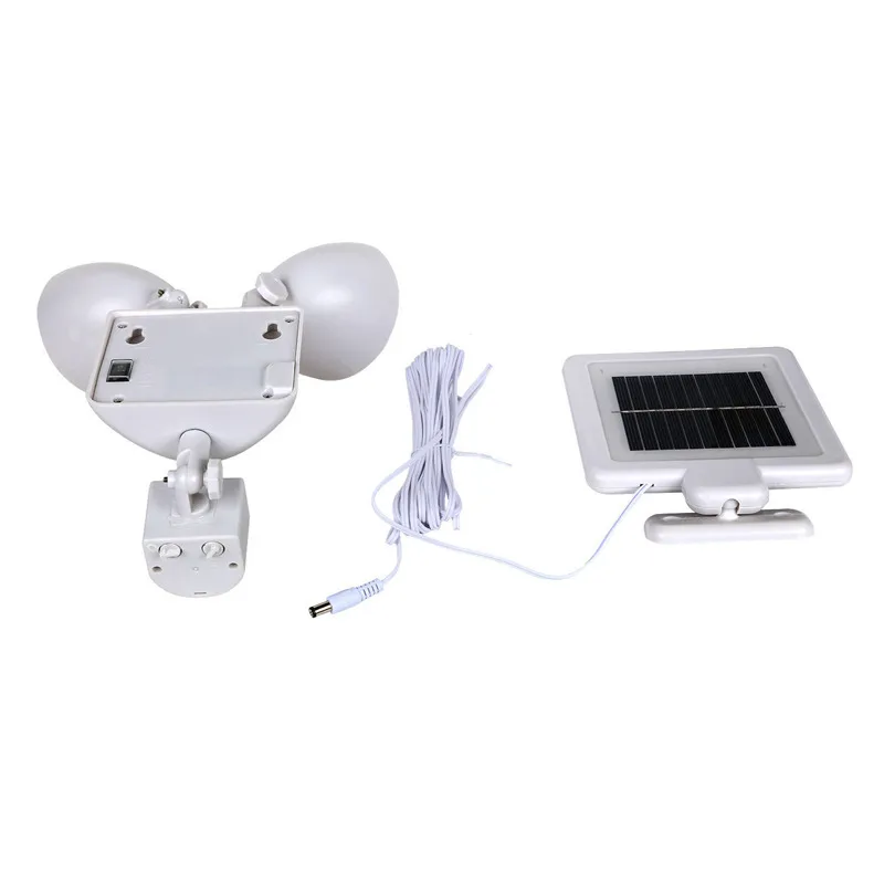 HHO-22 LED Dual Security Detector Solar Spot Light Motion Sensor Outdoor Floodlight,White