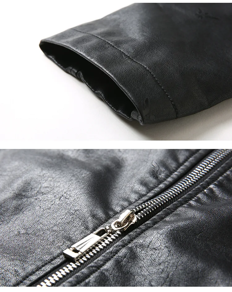 Осень, стиль, корейский стиль, приталенная байкерская куртка из искусственной кожи, мужское кожаное пальто, модная мужская верхняя одежда
