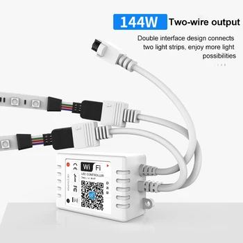 

144W Wifi Intelligent Controller Colorful 24 Key Dual Load RGB Light With Control Google Assistant Amazon Alexa