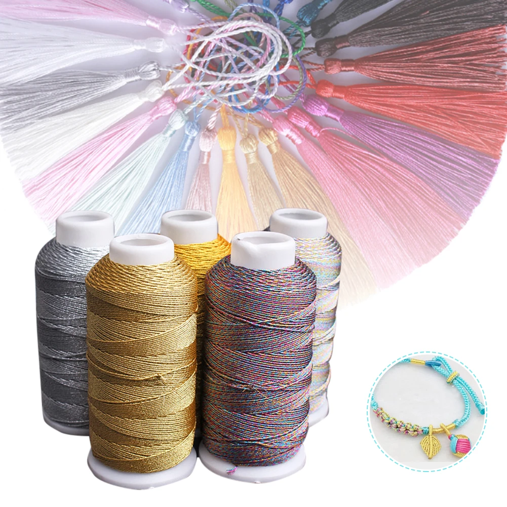 DIY большая катушка Золотая проволока серебряная красочная для бисероплетения