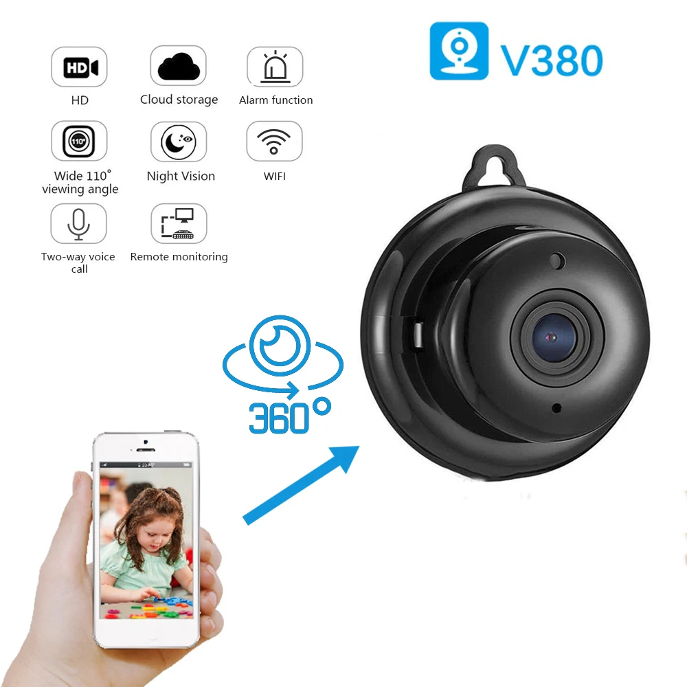 

720/1080P HD Security Monitor Night Vision Baby WiFi IP Camera Surveillance Wireless Video 3D 90/110/360 Degree Lens Home Guard