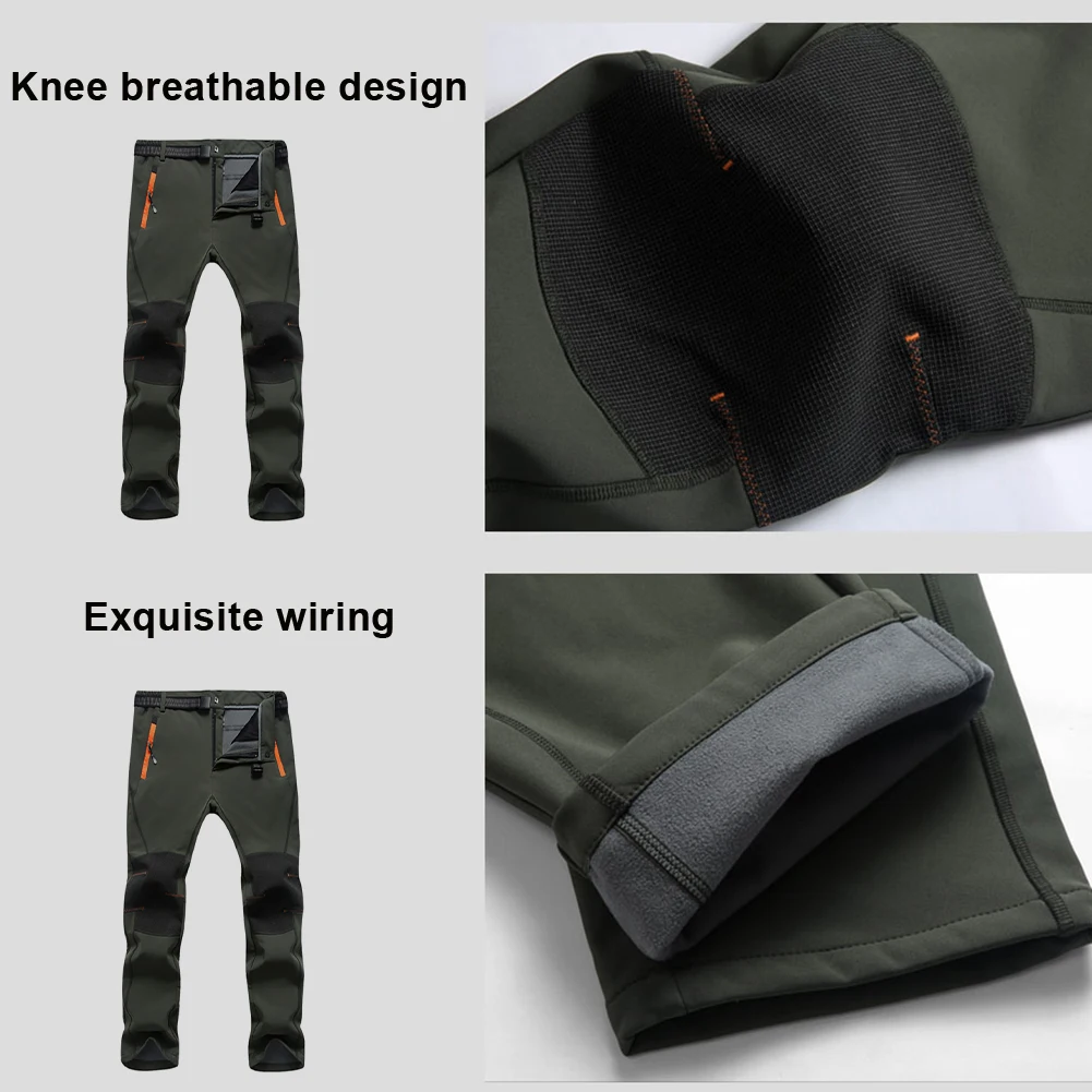 2020 Update Men's And Women's Clothing Thickened Warm Fleece Soft Shell Fishing Pants Camping Hiking Ski Pants Waterproof
