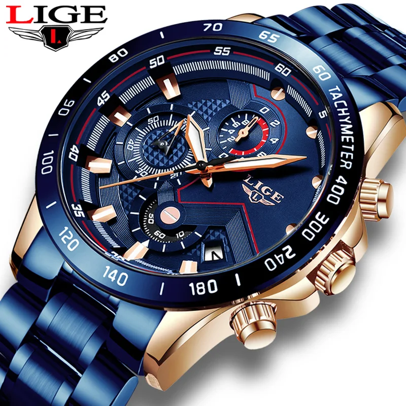 Mens Orologi LIGE 9982 di Marca di Lusso In acciaio inox Orologio Al Quarzo  Digitale Della Vigilanza Degli Uomini di Esercito Militare di Sport della  vigilanza relogio masculino|watch dive online free|watch navigatorwatch