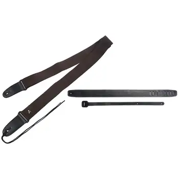 

2 Pcs Guitar Strap Adjustable Soft Bass Straps Accessories-Black & Coffee