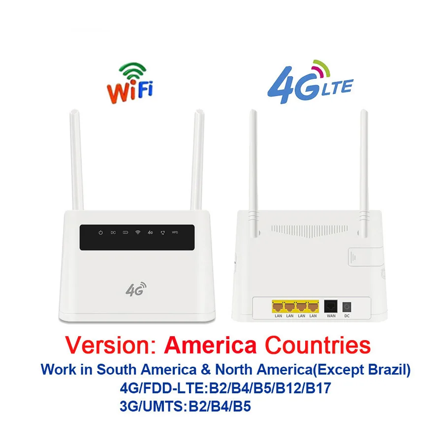 DongZhenHua CPE903 4g Wifi Router CAT4 150Mbps LTE 4G Router FDD/TDD Wireless Router 4G Sim Card With External Antennas WAN/LAN 