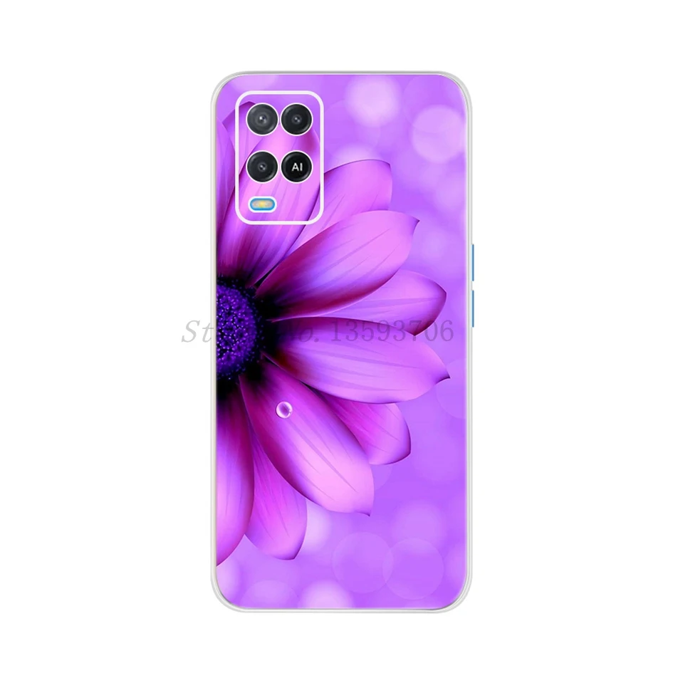 For OPPO A54 A54S Case Fashion Tulip Flower Printed TPU Soft Silicone Phone Case on For OPPOA54 A 54 S CPH2273 Back Cover Bumper best case for oppo cell phone Cases For OPPO