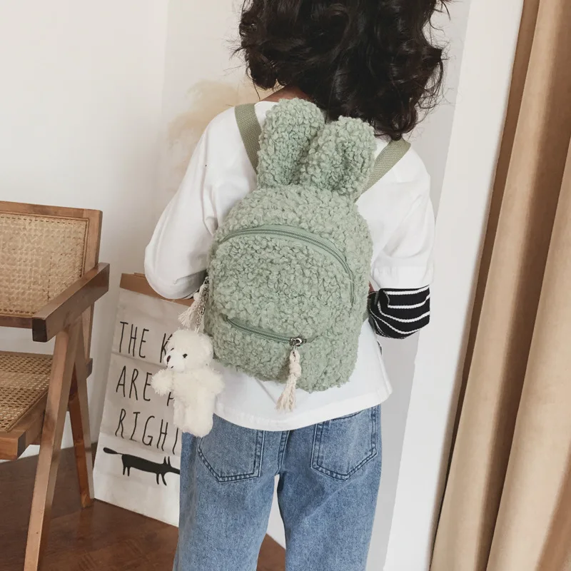 Kawaii плюшевый рюкзак для мальчиков и девочек с рисунком кролика, медведя, сумки для детей, милые школьные сумки, мягкие рюкзаки для малышей, новые
