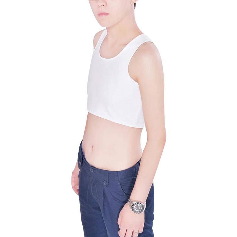 New Breathable Buckle Short Chest Breast Binder Tran Vest Casual Shapers Tops Black and White Corset Tee | Женская одежда