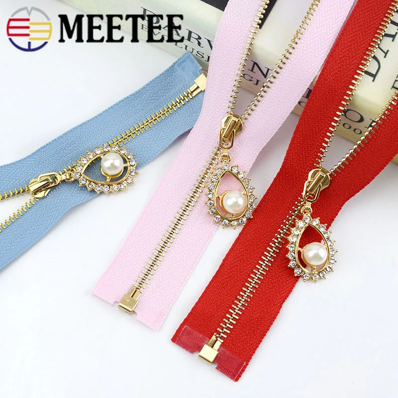 10 шт./30 шт. Meetee 3# металлическая молния 40 см открытый конец золотые зубы молния для шитья сумки кошелек пуховик юбка одежда аксессуар ZA033