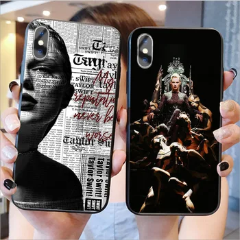 

For iPhone X XS MAX XRPop singer Taylor Soft silicone Cover Phone Case For iPhone 11 Pro MAX 6 6S 7 8 Plus black Case