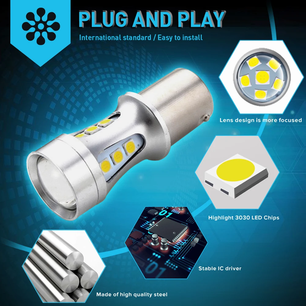 Neallor Canbus ڵ   LED , S25 1156 P21W BA15S LED BAY15D 1157 T20 LED 7443 W21W 3157 T25 P27/7W