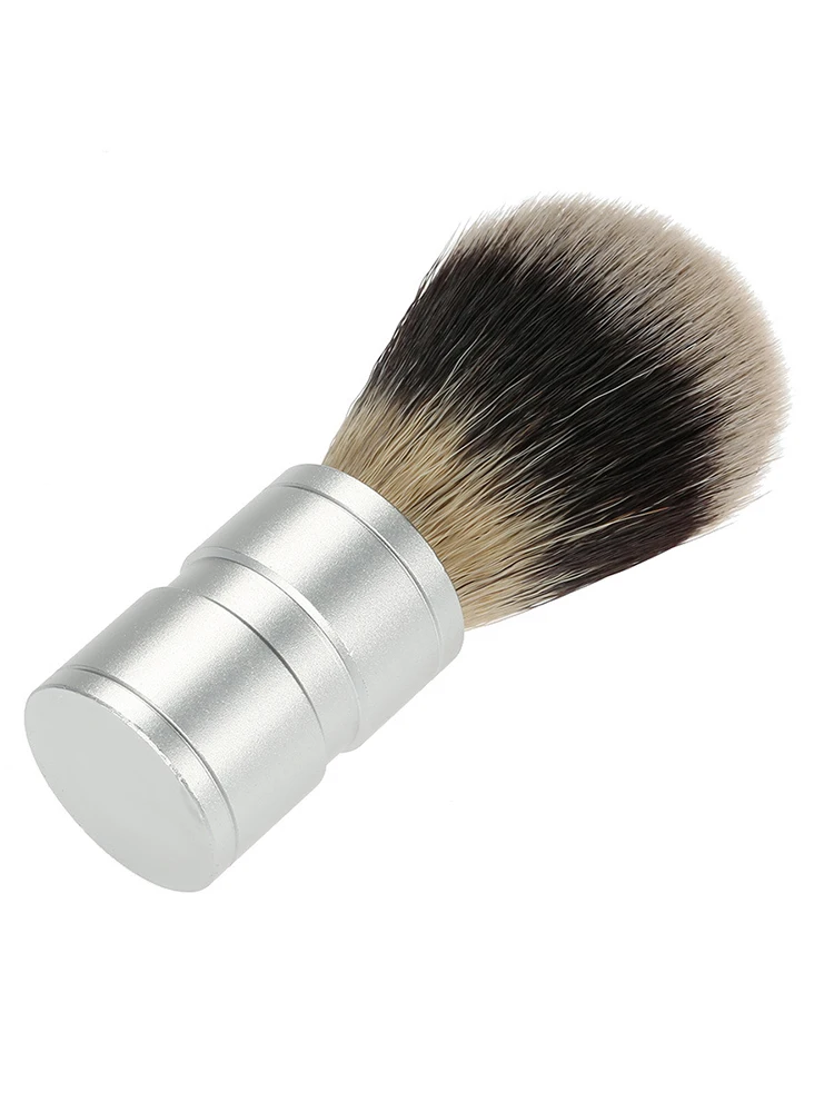 Professional 1Pc Men's Hair Shaving Brush Stainless Metal Handle Soft Synthetic Nylon Hair Barber Brush Shave Tool