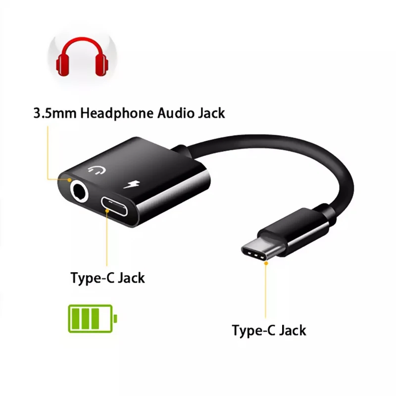 Адаптер для наушников type C до 3,5 мм для huawei P20 samsung для USB C 2 в 1 для зарядки аудионаушников Адаптер Кабеля AUX
