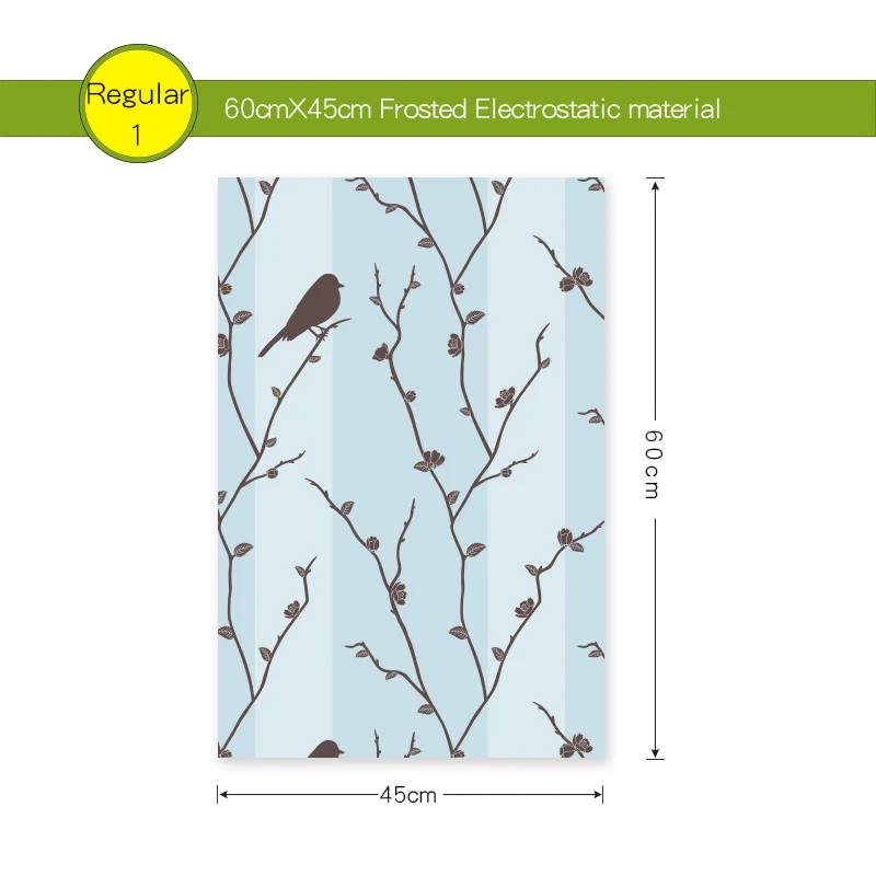 DICOR скандинавские Модные Птицы оконные наклейки цветы дерево матовое прозрачное Непрозрачное стекло пленка для домашнего декора BLT828 - Цвет: W45cm H60cm