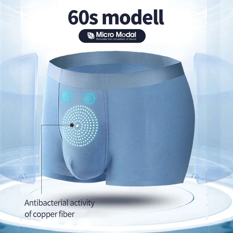 CARTELO 60S Modal Men Boxers Anion Copper Fiber Men Breathable Underwear Energy Magnetism Antibacterial 3pcs Soft Male Panies