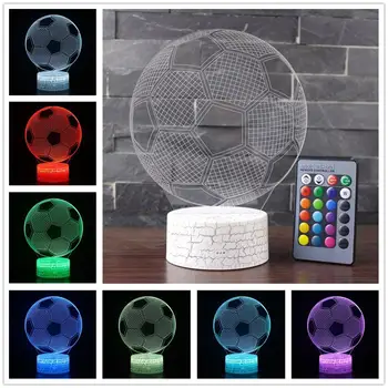

LumiParty 3D Football Colourful Night Lamp Acrylic Light Touch Switch + Remote Control Bed Light Eye Protection Decoration Gift