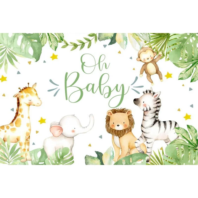 Safari 1st Birthday Backdrop Jungle Tropical Forest Wild One Animal Party Photography Newborn Baby Shower Photo Background Props NWH13326