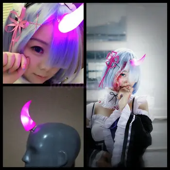 

New Japan Anime Re:Zero kara Hajimeru Isekai Seikatsu Rem Cosplay Halloween Devil Horns Anime Cosplay Props Gifts