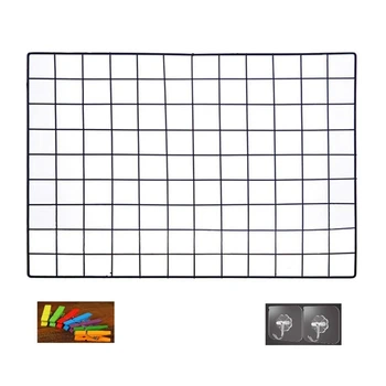 

DIY Grid Photo Wall,Multifunction Wall Mounted Ins Mesh Display Panel,Wall Art Display Organizer,Memo Board, with Hook, Color Wo