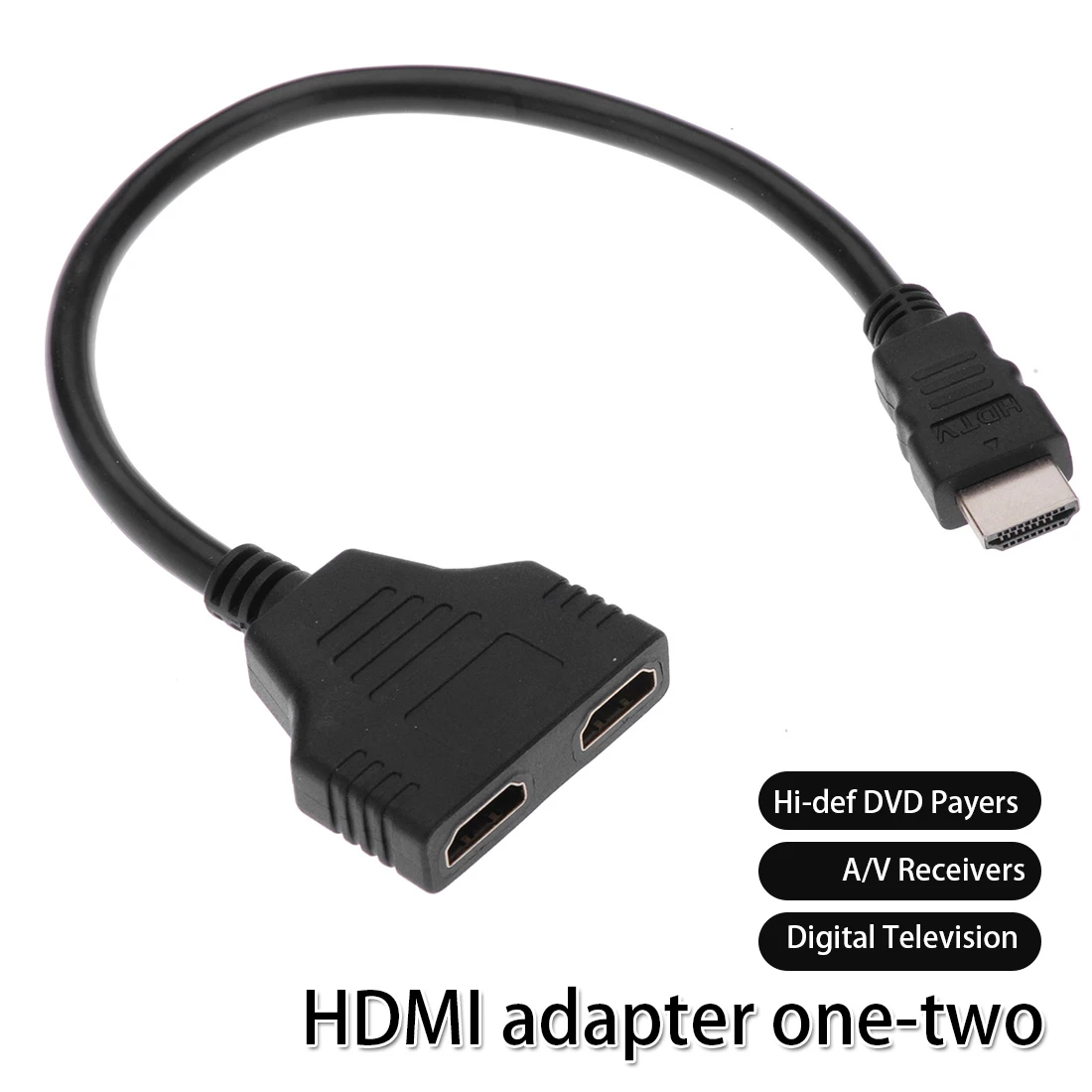 HDMI Splitter Cable 1 Male Dual HDMI Splitter Adapter HD LED LCD TV Splitter Adapter Converter