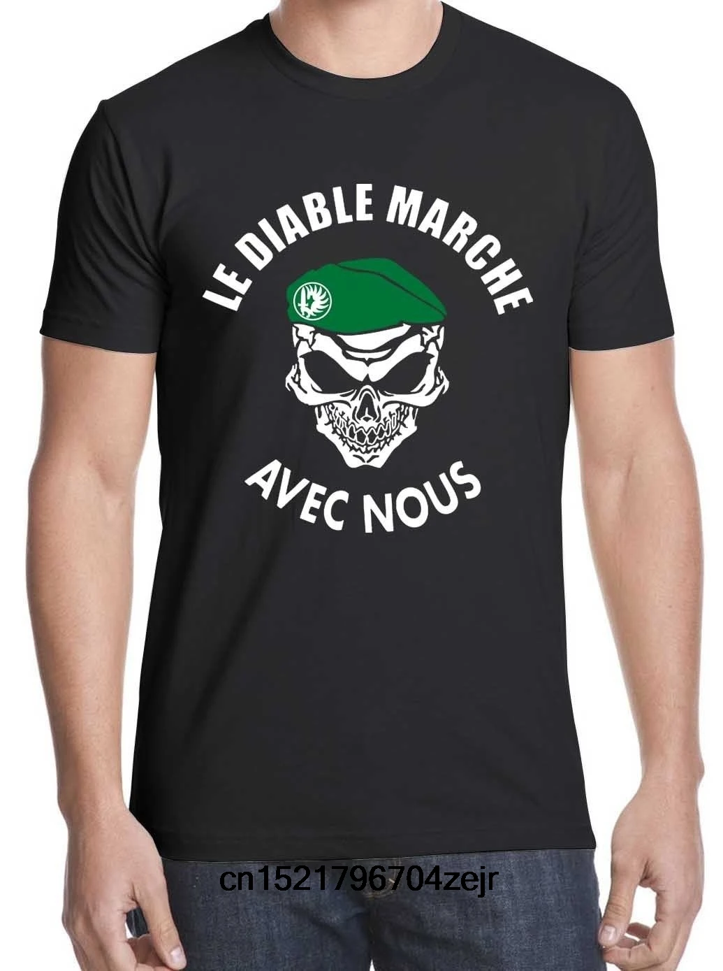 Мужская футболка французский Легион Le Diable Marche Avec Nous забавная Новинка для мужчин |