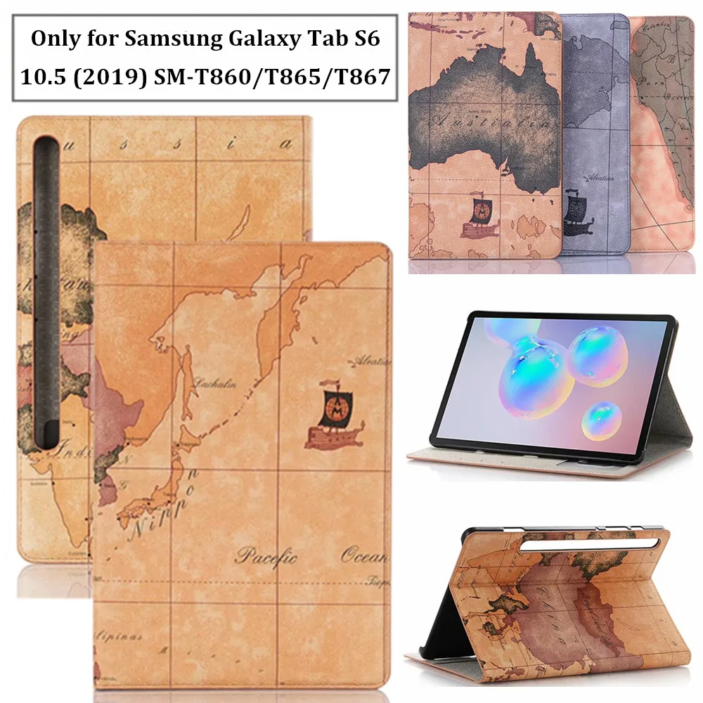 Кожаный чехол книжка для Samsung Galaxy Tab S6 10 5 2019 дюйма|Чехлы планшетов и электронных