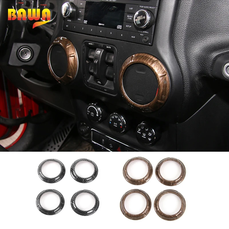 

BAWA Interior Mouldings for Jeep Wrangler JK 2011-2017 ABS Car Interior Air Condition Outlet Vent Decoration Ring