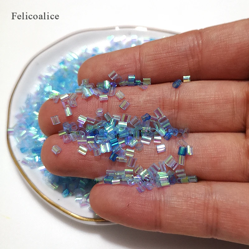 Description Picture 5 of item2*3mm 100g Bingsu Beads Czech Cylindrical Plastic Seed Needle Beads For DIY Material Cross Stitch Embroidery Handmade Sewing