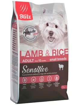 

BLITZ BLITZ ADULT SMALL BREEDS SENSITIVE LAMB & RICE for adult dogs of small breeds with lamb and rice