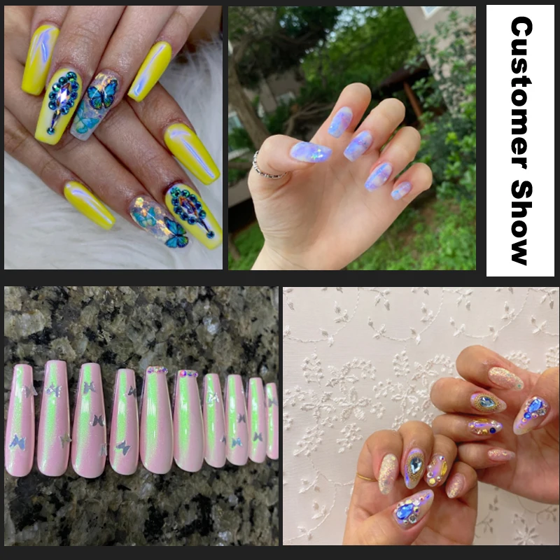 Nail Glitter Mirror Aurora Neon Powders Dust Chameleon Nail Art Chrome Pigment Dipping Powder Decoration 1g/box