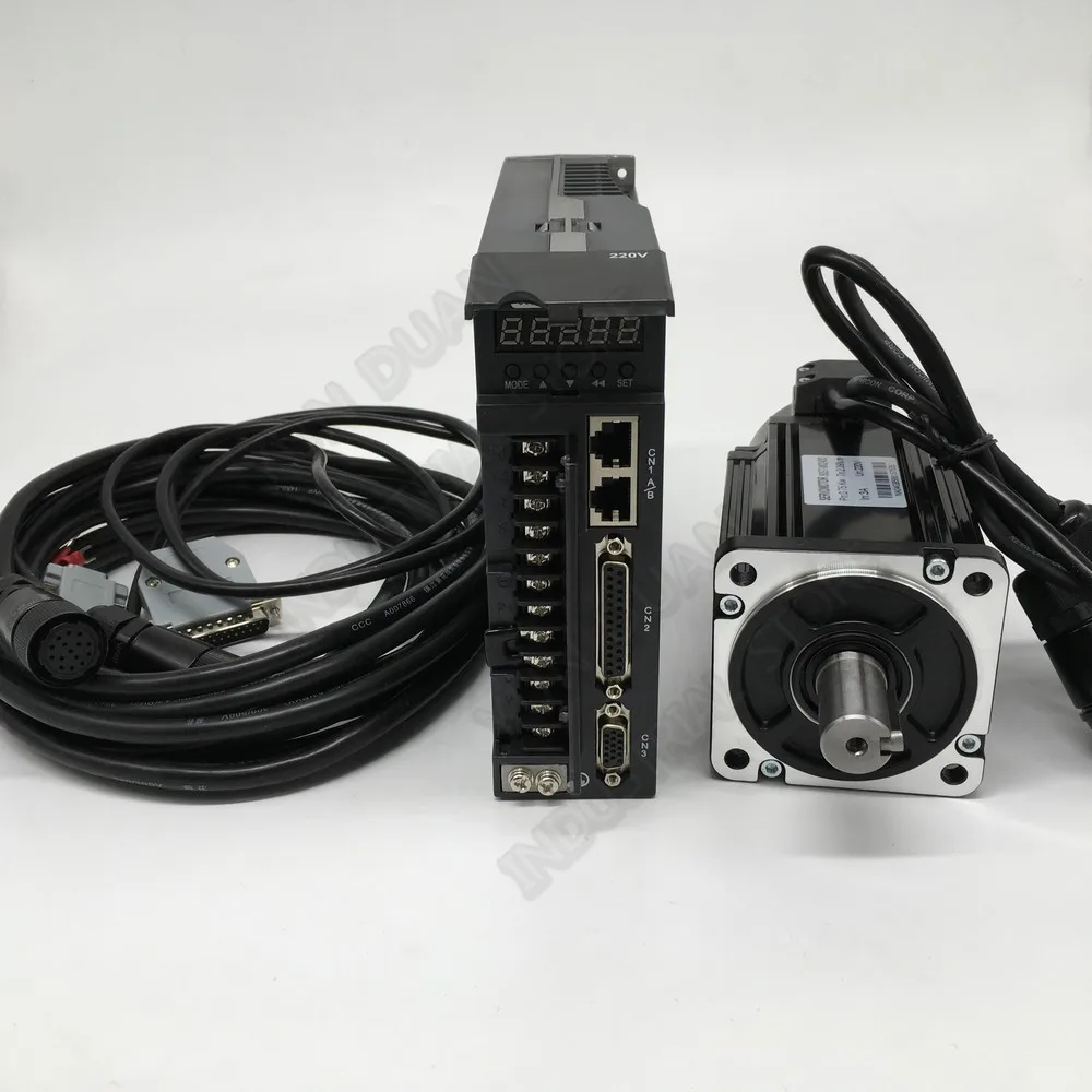 

High Speed 400W 0.4KW 60mm 1ph/3ph 220V AC 3000r/min 1.27NM Servo Motor Drive 2500line encoder Kits for Router Grinder Milling
