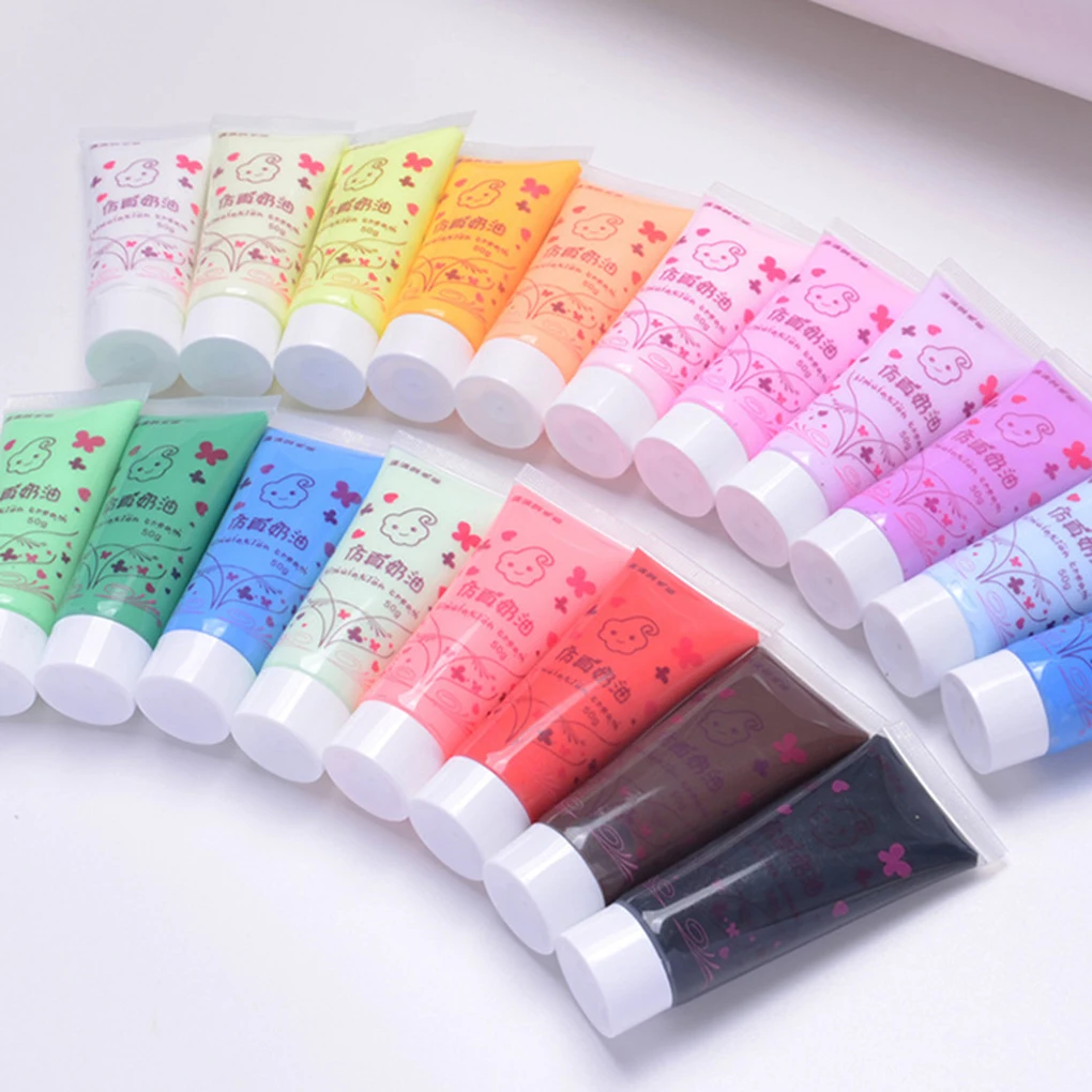 

Simulation Cream Gel 50ml24 Color Optional Antifreeze Mobile Shell Beauty DIY Cream Glue Nail Soft Clay Decoration