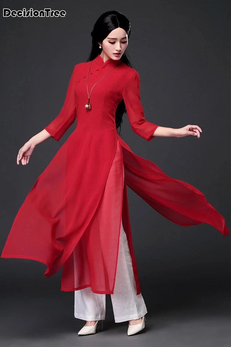 aodai cheongsam платье традиционная Восточная одежда ao dai платья короткое Кружевное платье для женщин вьетнамское платье Ципао