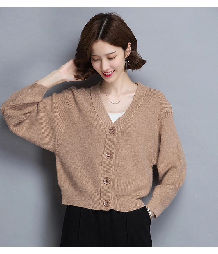 Spring new Casual Thin Sweater Coats women fashion Knitted V-Neck Tops fashion Single Breasted Cardigans women