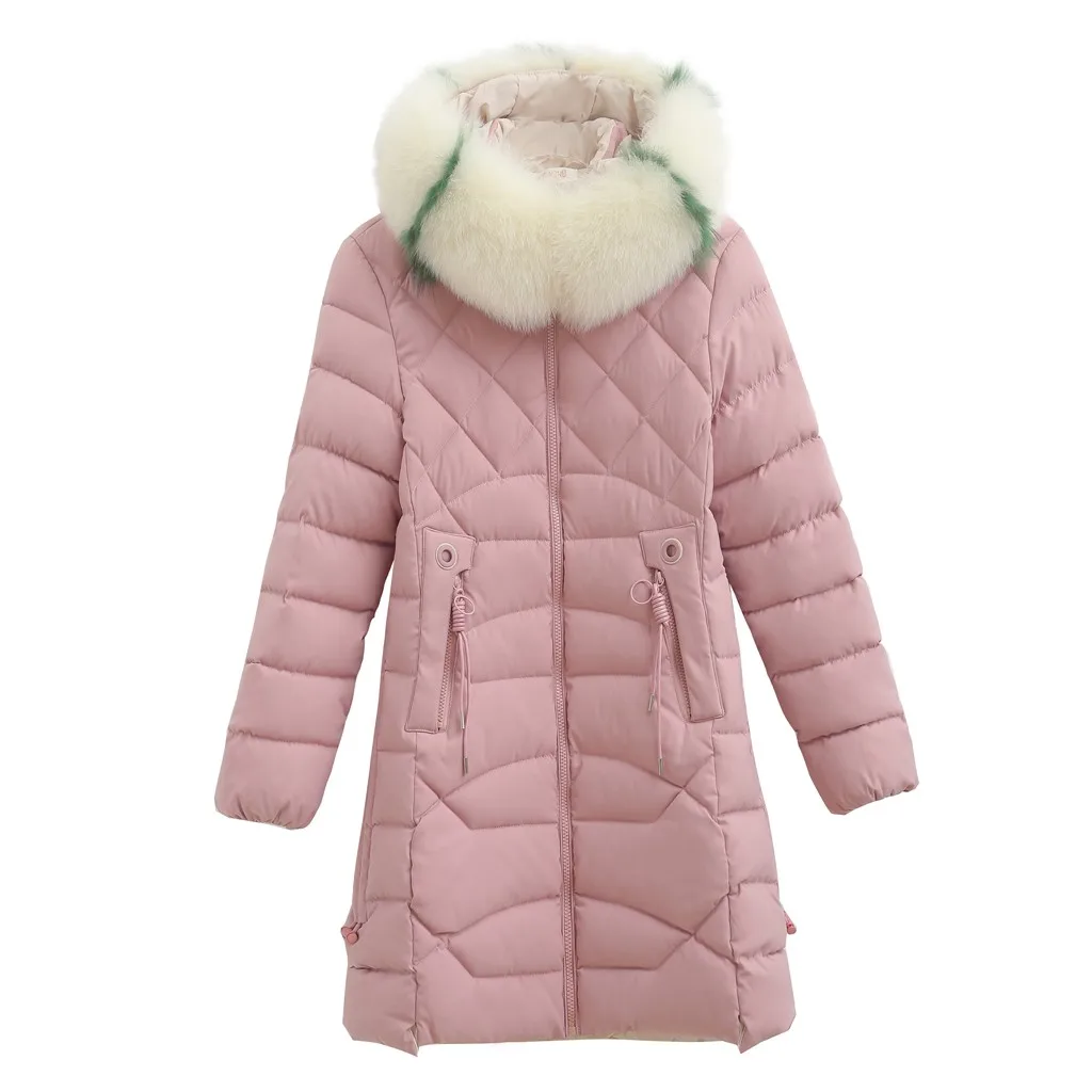 Зимнее пуховое пальто куртка женская с капюшоном Толстая теплая Свободная куртка Женское пальто с длинным рукавом верхняя одежда пальто женские куртки#910