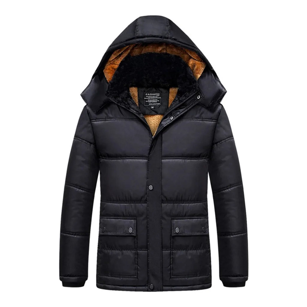 JAYCOSIN зимняя теплая куртка мужское качественное утепленное хлопковое пальто теплая куртка с капюшоном и длинными рукавами верхняя одежда пальто