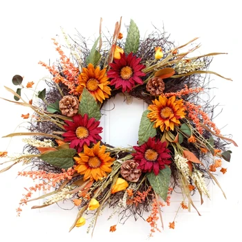 

Large 24” Sunflower Wreath Front Door Wreath - Handcrafted Wreath for Home Decor