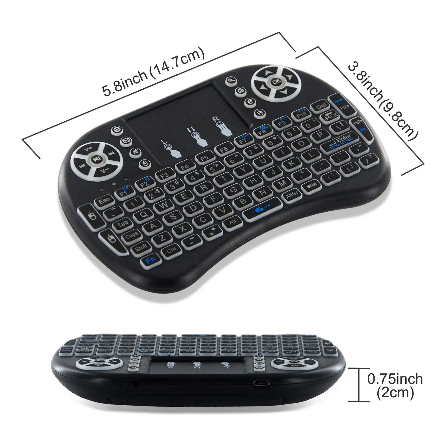 2.4G I8 Mini Keyboard Wireless Keyboard Backlit Air Mouse English Russian Spanish French Remote Control for Android TV BOX