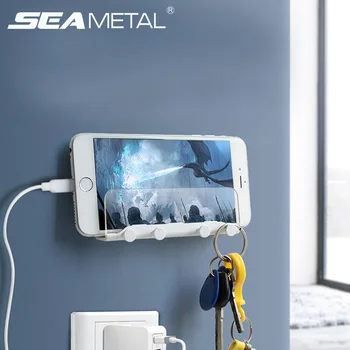 

1pc Phone Holder Wall with Adhesive Strips Phone Holder Wall Mount Charging Holder Compatible with iPhone Smartphone Mini Tablet
