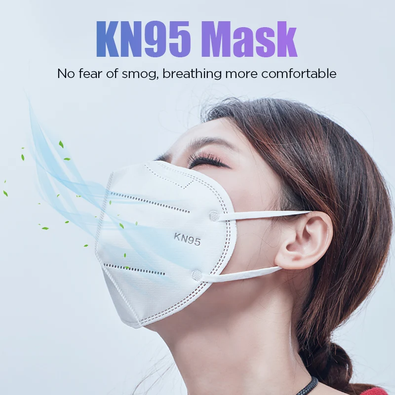 

50Pcs N95 Masks Anti-pollut Ion Mouth Face Cover Safety Protective Earloops Face Mouth Virus Mask KN95 Non-woven Maskanti-dust