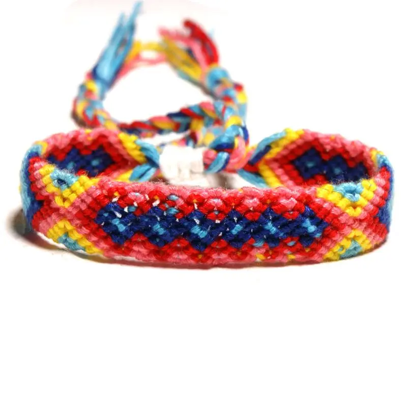 

Bohemian Handmade Multi Color Braided Nepal Woven Rainbow Friendship Bracelets U50C