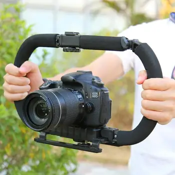 

Durable Bracket Holder Delicate Design U Shape Bracket Video Handle Handheld Stabilizer Grip Holder w/1/4 Screw Hole
