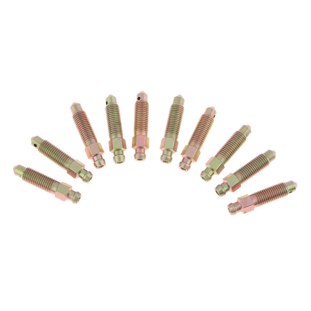 10 Pieces M8*1mm Motorcycle Car Brake Bleeder Nipple Caliper Bleed Screws