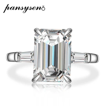 

PANSYSEN Wedding Bands 7ct Created Moissanite Diamond Engagement Ring Solid 025 Sterling Silver Fine Jewelry Rings for Women