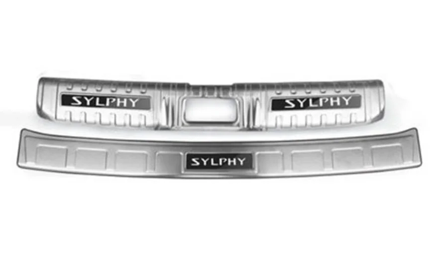 13 Для Nissan Sylphy 14го поколения нержавеющая сталь автомобиля Накладка/порога заднего бампера протектор порога автомобиля Стайлинг - Цвет: 13